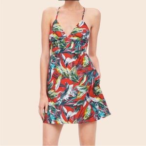 Zara Tropical Print Mini Dress Small